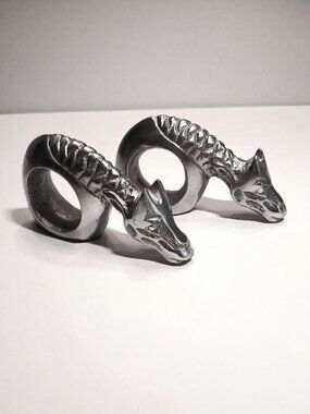 PEWTER DRAGONHEAD NAPKIN RINGS
